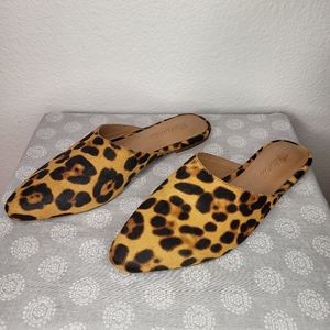 Madewell Remi Mule Leopard Print Calf Hair size 6